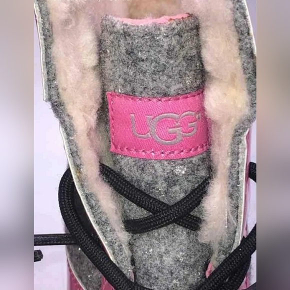 UGG Women Butte II 1019209K Pink Leather Lace Up Rain Snow Winter Boots Size 6 - Picture 6 of 10